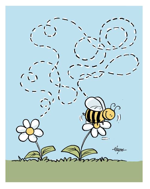 Bee in flight.