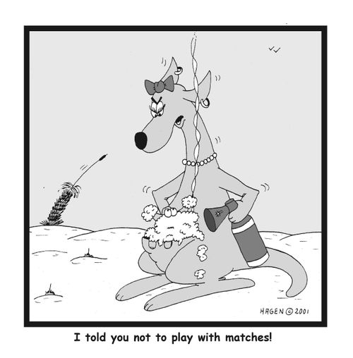 'I told you not to play with matches.'