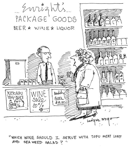 'Which wine should I serve with tofu meat loaf and seaweed salad?'