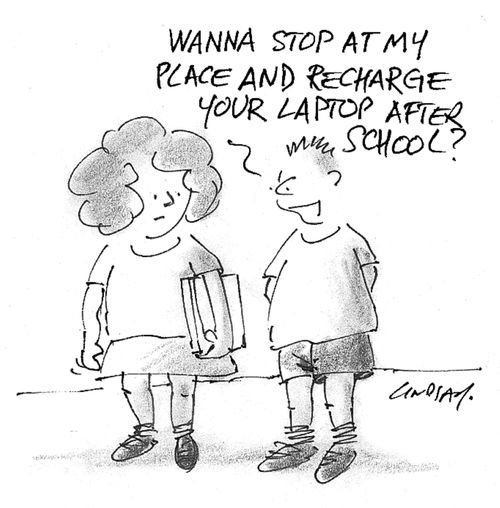 Wanna stop at my place and recharge your laptop after school?