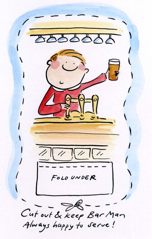 Cut out and keep your own Bar Man.