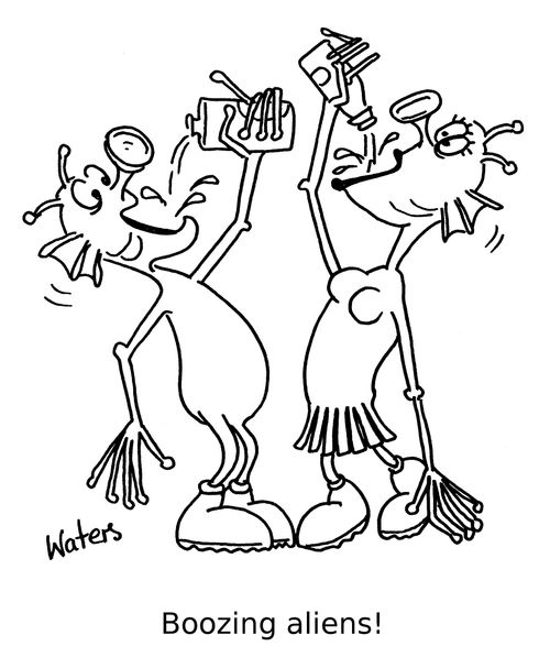 Boozing aliens!