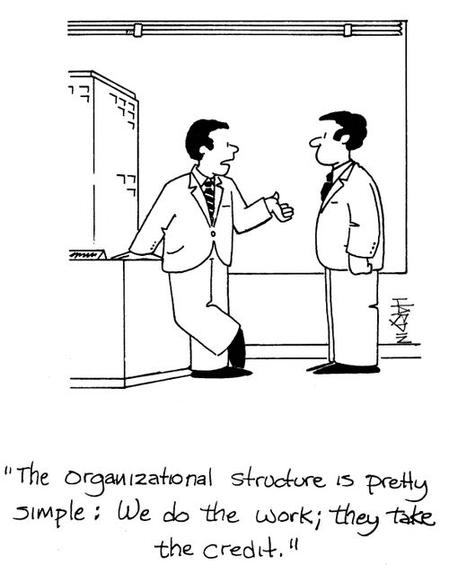 'The organizational structure is pretty simple: We do the work; they take the credit.'