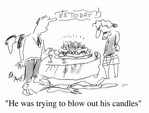 "He was trying to blow out his candles"