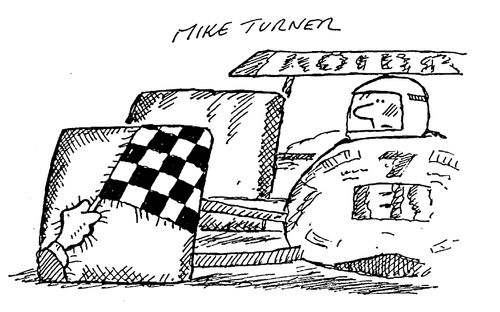 Race Starter stuck to whell of racing car