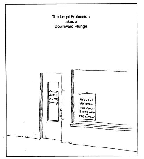 The legal profession takes a downward plunge