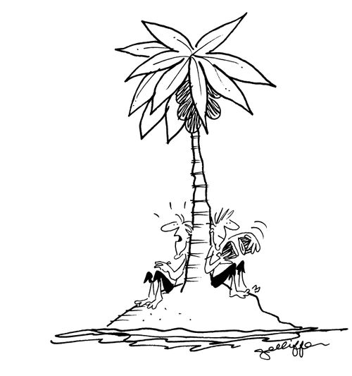 Madness of isolation on a desert island.