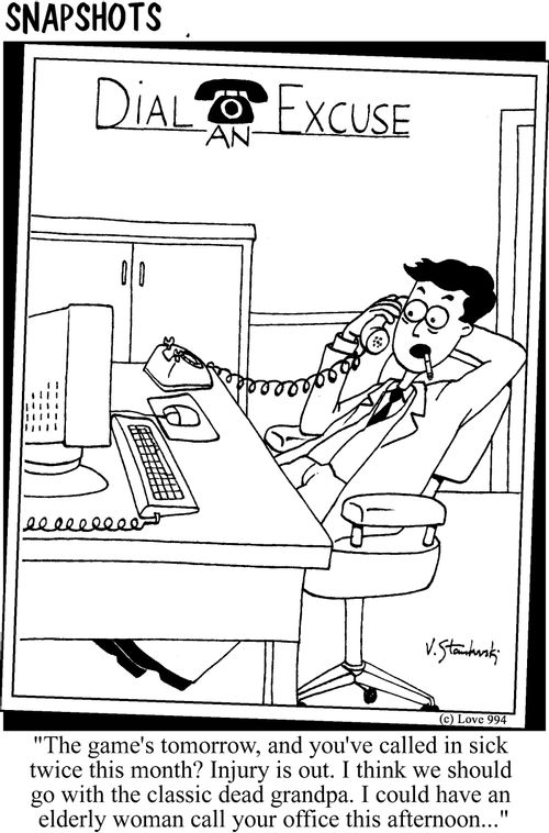 Excuses to not go to work - 'Dial An Excuse'