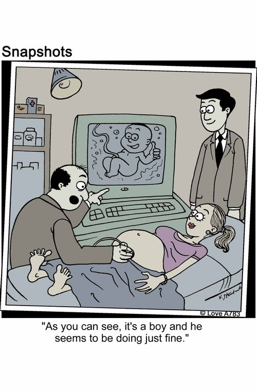 'As you can see, it's a boy and he seems to be doing just fine.'