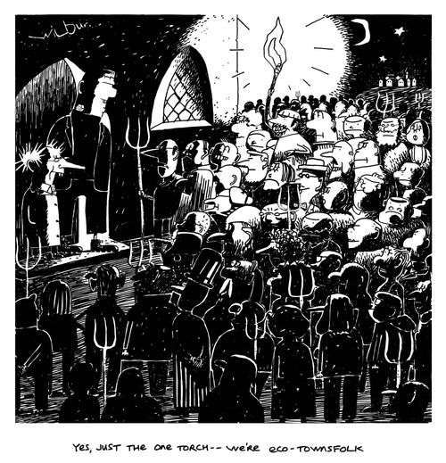 'Yes, just the one torch. We're eco-townsfolk.'