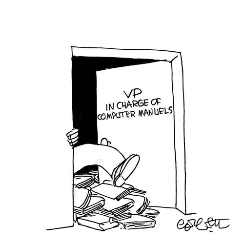VP in charge of computer manuals.