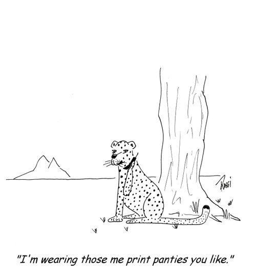 'I'm wearing those me print panties you like.'