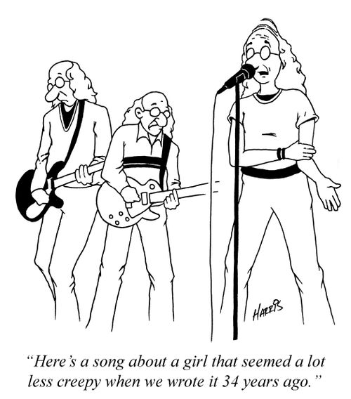 'Here's a song about a girl that seemed a lot less creepy when we wrote it 34 years ago.'