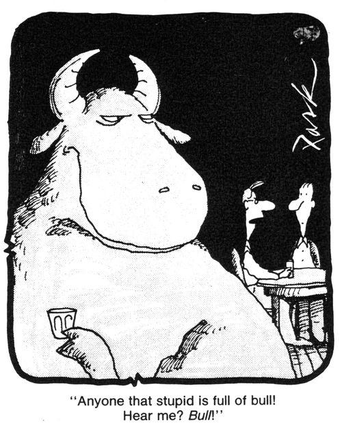 'Anyone that stupid is full of bull! Hear me? Bull'