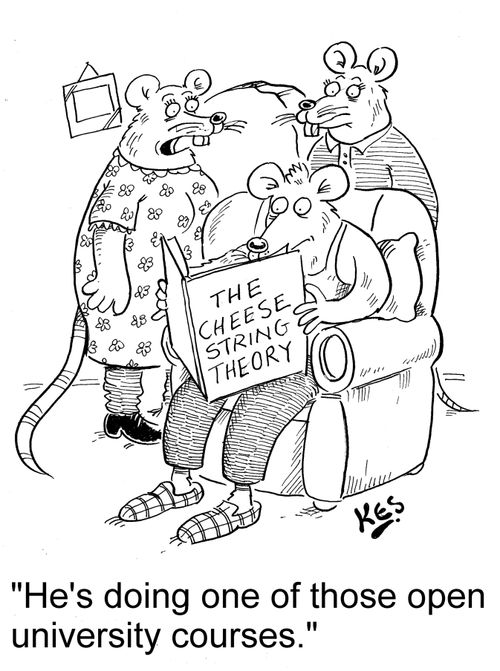 'He's doing one of those open university courses.'