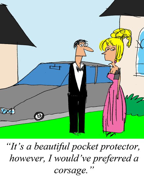 'It's a beautiful pocket protector, however, I would have preferred a corsage.'
