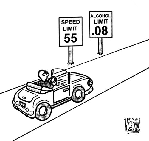 Speed limit 55, Alcohol Limit .08