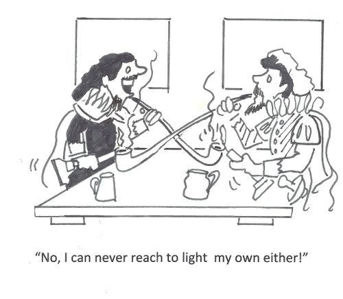 'No, I can never reach to light my own either!'