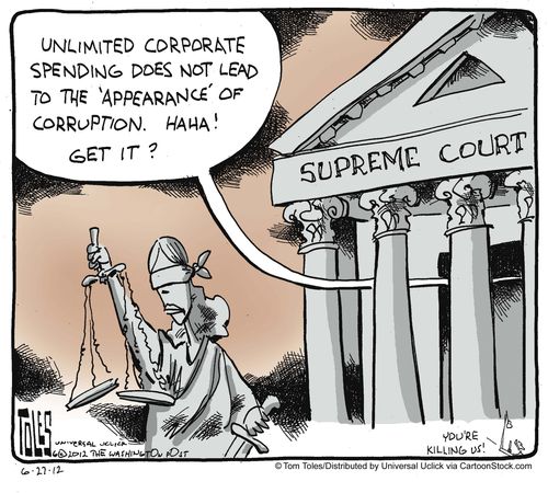'Unlimited corporate spending does not lead to the 'appearance' of corruption. Haha! Get it?'