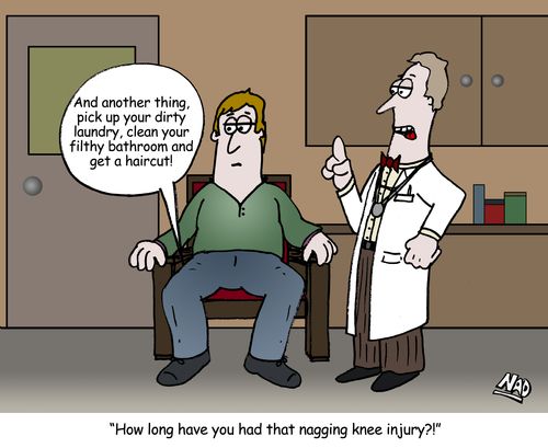 'How long have you had that nagging knee injury?!'
