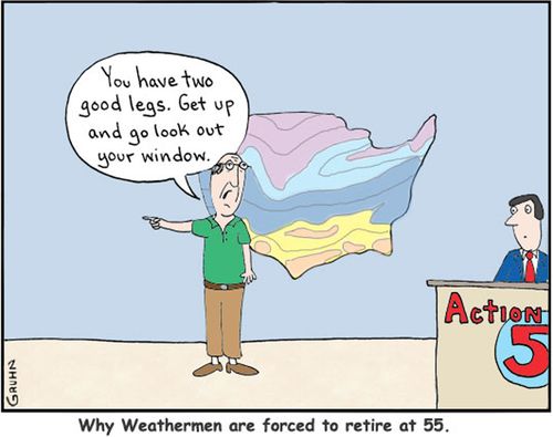 Why weathermen are forced to retire at 55.