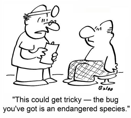 'This could get tricky -- the bug you've got is an endangered species.'