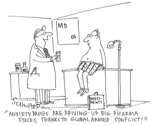 'Anxiety drugs are driving up big pharma stocks, thanks to global armed conflict!'