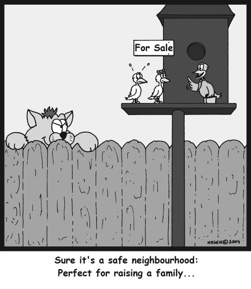 'Sure it's a safe neighbourhood: Perfect for raising a family...'