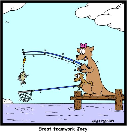 'Great teamwork Joey!'