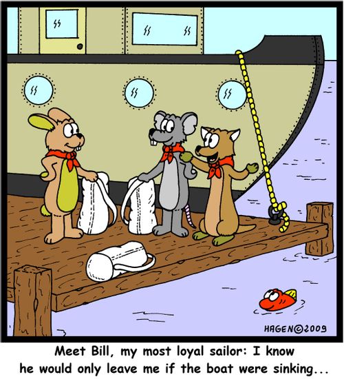 'Meet Bill, my most loyal sailor: I know he would only leave me if the boat were sinking...'