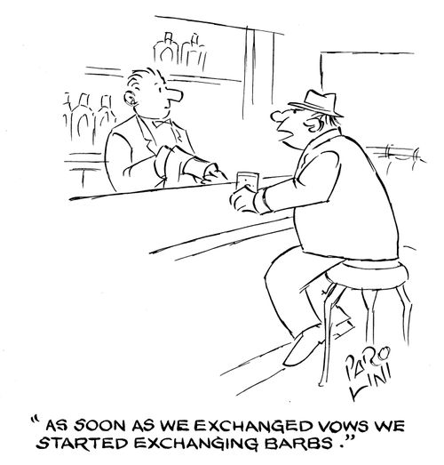 'As soon as we exchaged vows we started exchanging barbs.'