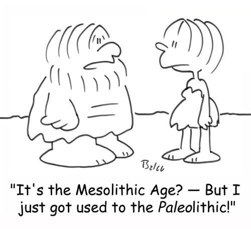 'It's the Mesolithic Age? - But I just got used to the PALEOlithic!'