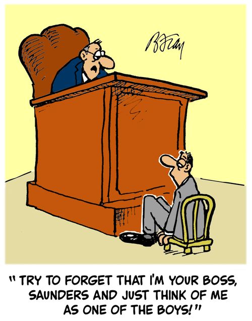 'Try to forget that I'm your boss, Saunders and just try to think of me as one of the boys!'