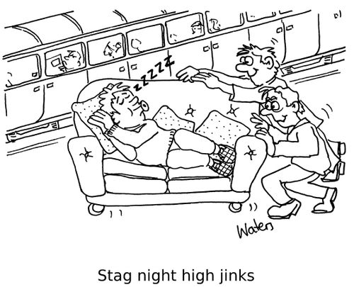 Stag night high jinks.