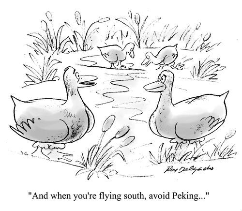 'And when you're flying south, avoid Peking...'