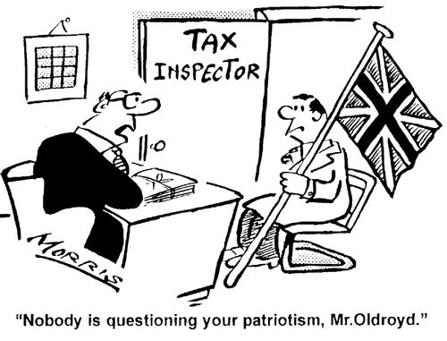 Tax Inspector - "Nobody is questioning your patriotism, Mr.Oldroyd."