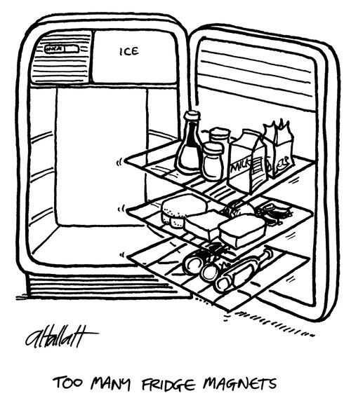 'Too many fridge magnets.'