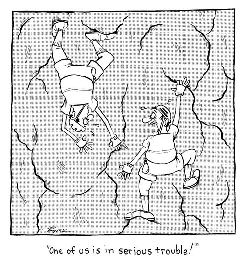 "One of us is in serious trouble!"