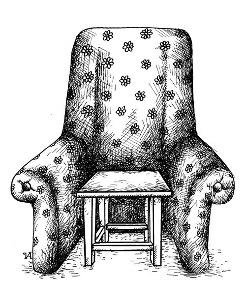 Armchair with Table instead of Seat