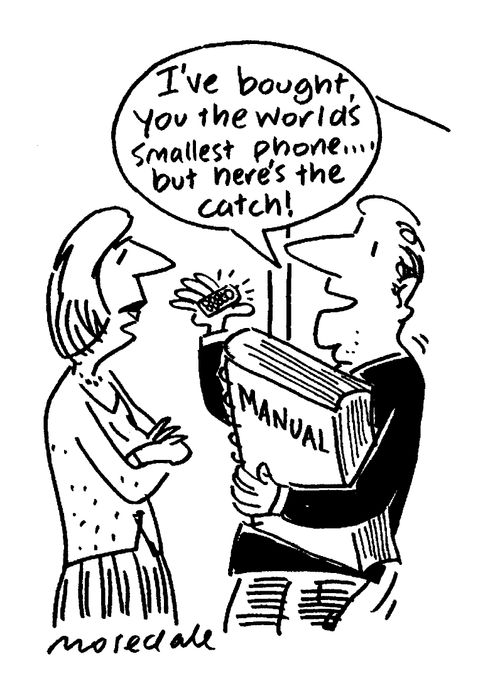 "I've brought you the worlds smallest phone, but here's the catch!"