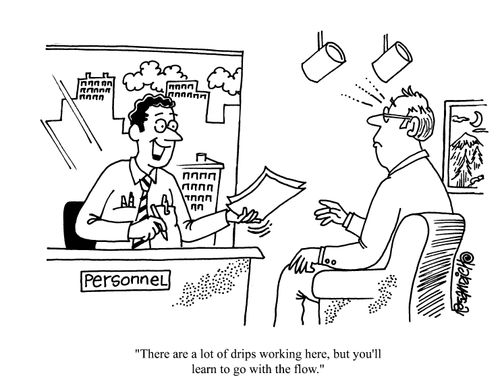 'There are a lot of drips working here, but you'll learn to go with the flow.'