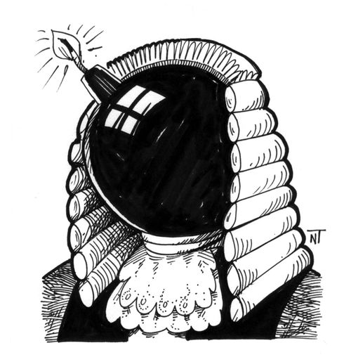 Judge as bomb...injustice.