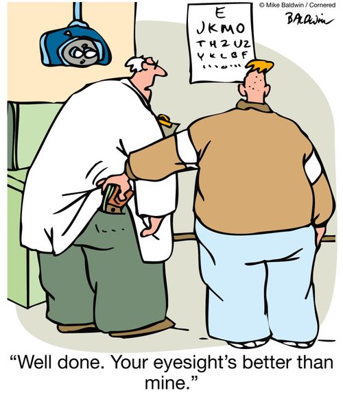 'Well done.  Your eyesight's better than mine.' (Man is picking his pocket).