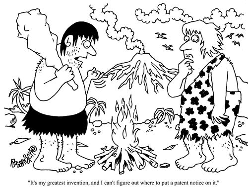 'It's my greatest invention, and I can't figure out where to put a patent notice on it.'
