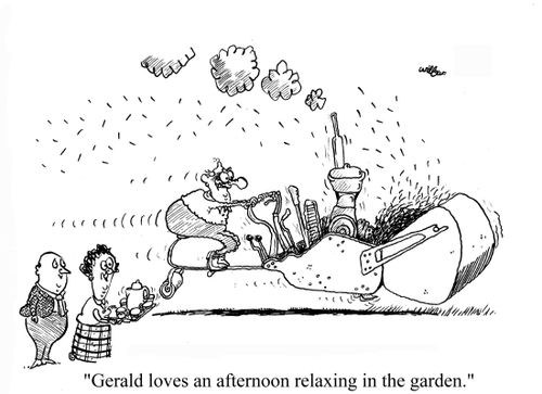 'Gerald loves an afternoon relaxing in the garden.'