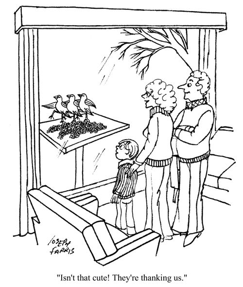 'Isn't that cute!  They're thanking us.'