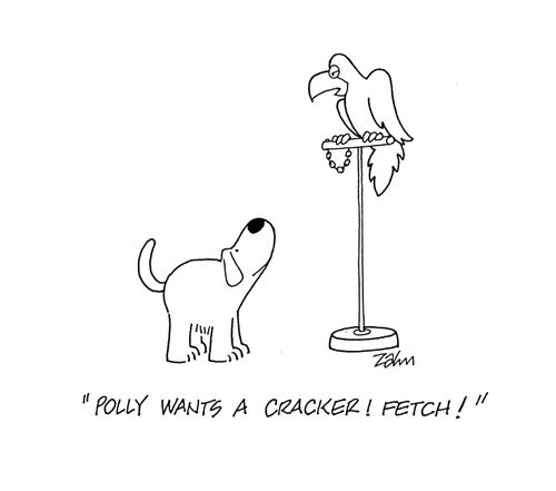 'Polly wants a cracker!  Fetch!'