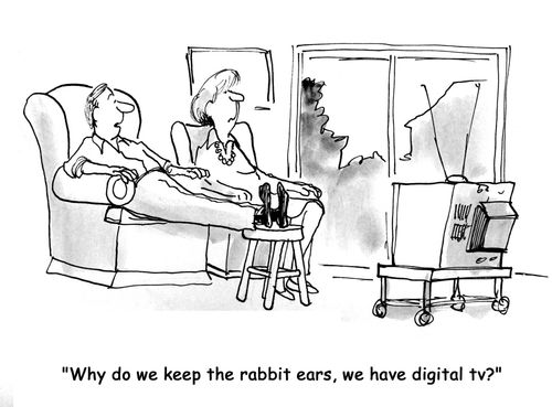 'Why do we keep the rabbit ears, we have digital tv?'