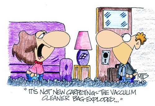 ' It's not new carpeting- the vacuum cleaner bag exploded,,,'