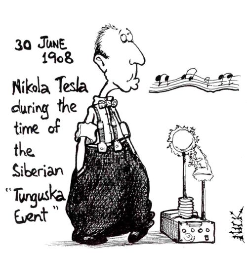 Nikola Tesla during the time of the Siberian Tunguska Event.